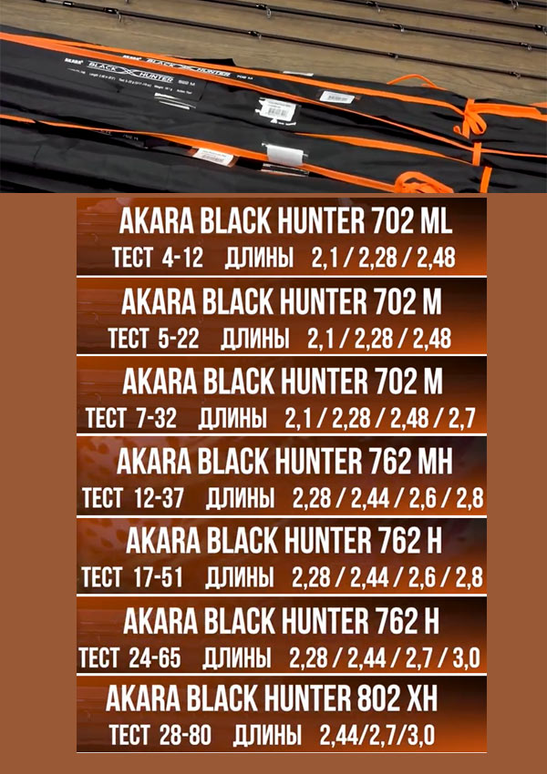 линейка спиннингов Black Hunter