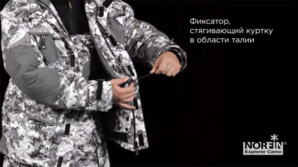 Регулировка объема куртки.