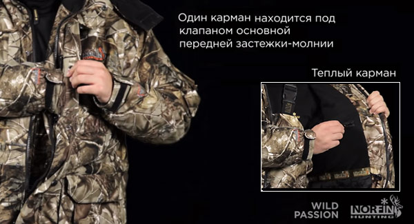 Нагрудный боковой и внутренний карман