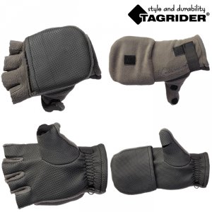 Рукавицы-перчатки Tagrider 0913-15 беспалые неопреновые флис темный графит