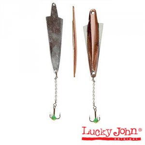 Блесна вертикал. зим. Lucky John Wing с цеп. и тр. 10г