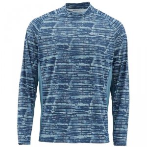 Термофутболка Simms Solarflex LS Crewneck Print Water Print Dusk