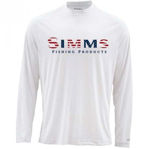 Термофутболка Simms Solarflex LS Crewneck Graphic Print USA Simms White