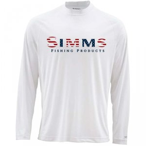 Термофутболка Simms Solarflex LS Crewneck Graphic Print USA Simms White