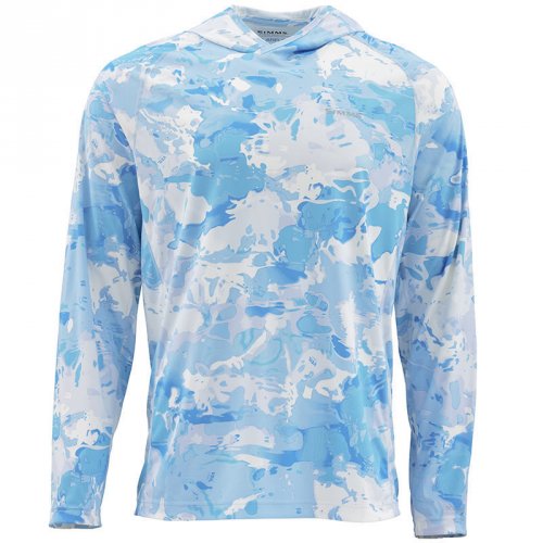 Термофутболка Simms Solarflex Hoody - Print Cloud Camo Blue