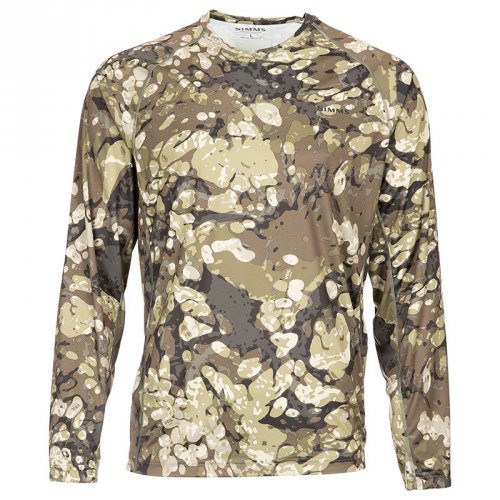 Термофутболка Simms SolarFlex LS Crewneck - Print Riparian Camo