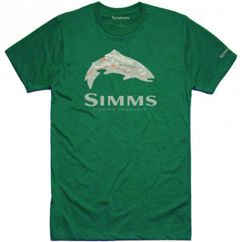 Футболка Simms Fire Hole Trout T-Shirt Dark Teal Heather