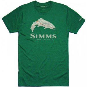 Футболка Simms Fire Hole Trout T-Shirt Dark Teal Heather