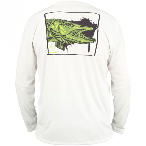 Термофутболка Simms Solar Tech Tee Muskie Face White