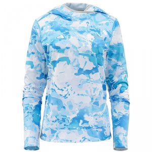 Термофутболка Simms Womens Solarflex UltraCool Hoody Cloud Camo Blue