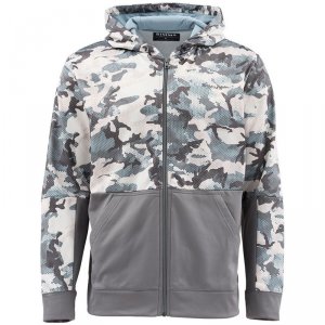 Толстовка Simms Challenger Hoody - Full Zip Hex Flo Camo Grey Blue