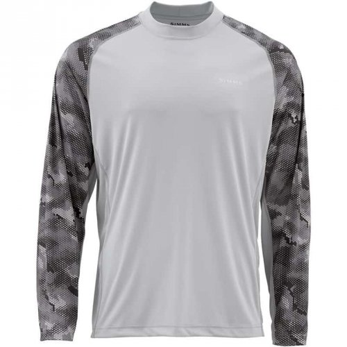 Термофутболка Simms Solarflex LS Crewneck Print Hex Camo Sterling