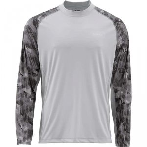 Термофутболка Simms Solarflex LS Crewneck Print Hex Camo Sterling