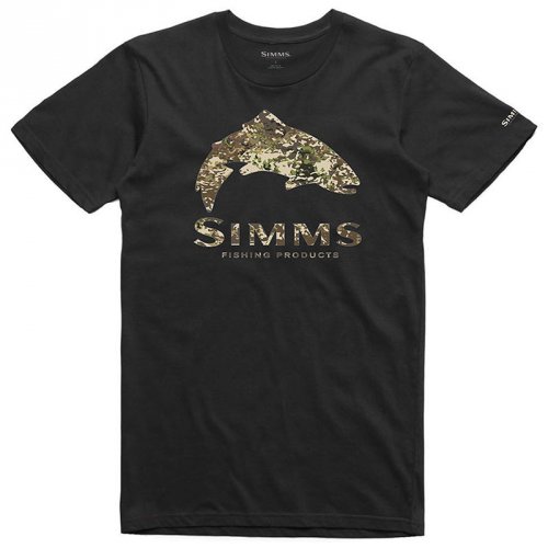 Футболка SimmsTrout River Camo T-Shirt Black