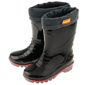 Сапоги детские Nordman Step из ПВХ, утепленные, с манжетой из вельвета, черные