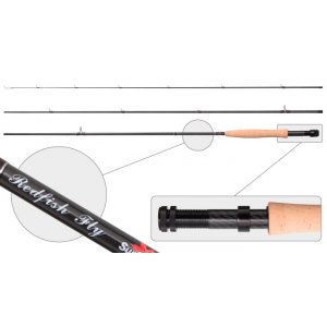 Удилище штекерное угольное нахлыстовое 2 колена Surf Master 3091 Red Fish Fly 4/5 class 2,44 м