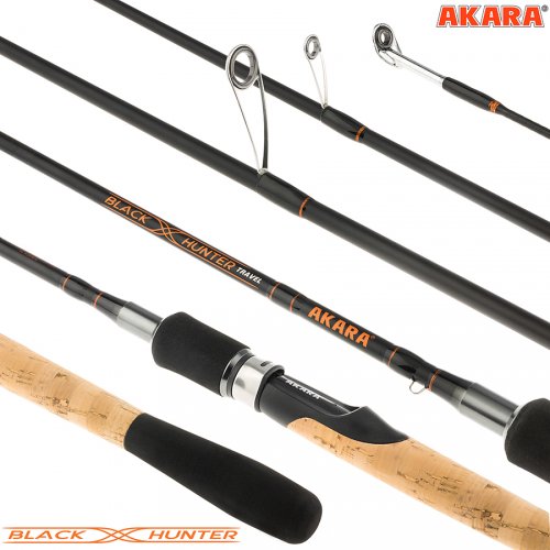 Спиннинг штекерный угольный 4 колена Akara Black Hunter Travel 734 L (3-12)