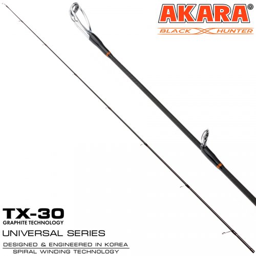 Хлыст угольный для спиннинга Akara Black Hunter ML702 (4-18) 2,1 м