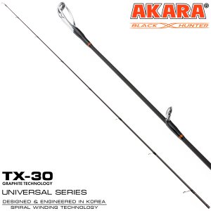Хлыст угольный для спиннинга Akara Black Hunter ML702 (4-18) 2,1 м