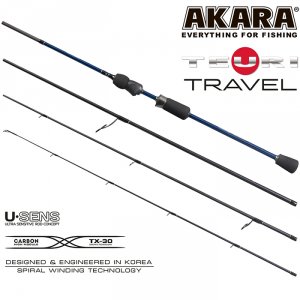 Спиннинг штекерный угольный 4 колена Akara Teuri Travel UL-ML