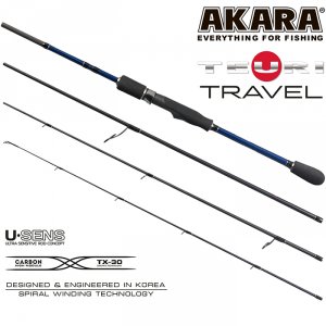 Спиннинг штекерный угольный 4 колена Akara Teuri Travel L-M