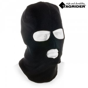 Шапка-маска Tagrider Expedition 3016 3 отверстия вязаная облегченная черная.