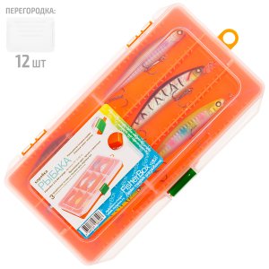 Коробка FisherBox 216sh Orange (220х120х20 мм) трансформер 2 + 12 перегородок