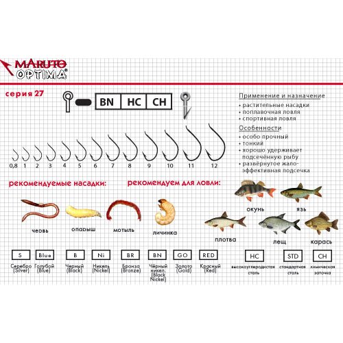 Крючки Maruto серия Optima 27