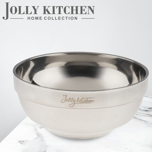 Миска Jolly Kitchen нержавеющая сталь двойные стенки матовый/глянец диам. 15 см