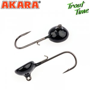 Форелевая джиг-головка Akara Trout Time Таблетка 2г №4 Black (3шт)