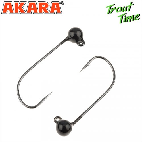 Форелевая джиг-головка Akara Trout Time Шар вольфрам Black (3шт)