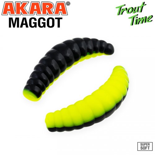 Силиконовая приманка Akara Trout Time MAGGOT 1,6 Tu-Frutti (10 шт)