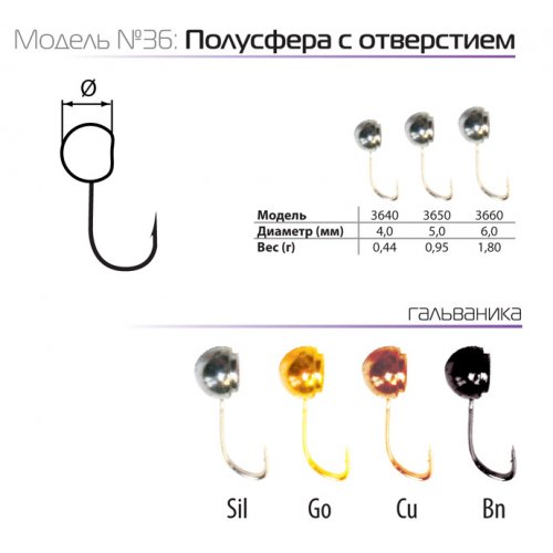 Мормышка W Spider Полусфера с отверстием (модель 36)