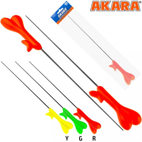 Удочка зимняя Akara RKW2 красная (хлыст Hi Carbon 1 составной) 38 см