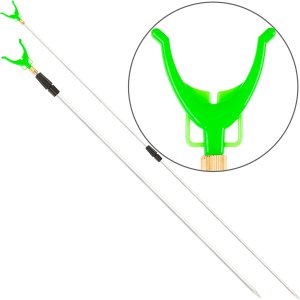Подставка для удочки двухколенная телескопическая алюминиевая V-образная Ф12 120 cм под сигнализатор