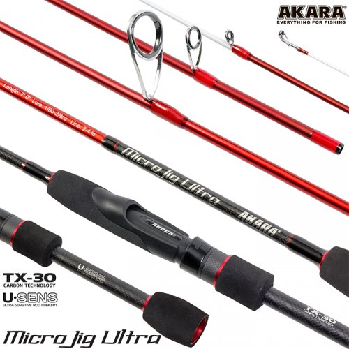 Спиннинг штекерный угольный 2 колена Akara SL1004 Micro Jig Ultra TX-30