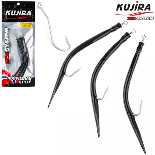 Снасточка морская Kujira Gummi Makk 12/0 Black (3 шт)