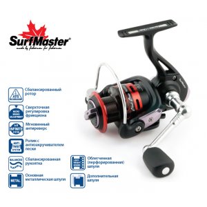 Катушка безынерционная Surf Master Black Bass FB