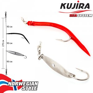 Снасточка морская Kujira Nord Sea №2 (1Gum.12/0 Red 1Spoon 8/0)