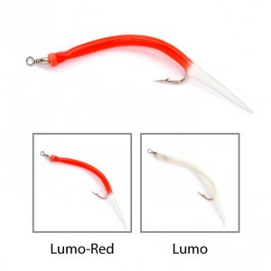 Снасточка морская Akara Paternoster Gummi Eel SP9-001 L8 №5/0 Lumo-Red (3шт.)