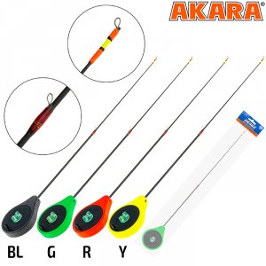 Удочка зимняя Akara SPCS зелёная (хлыст малый полнотелый 2 кольца Hi Carbon)