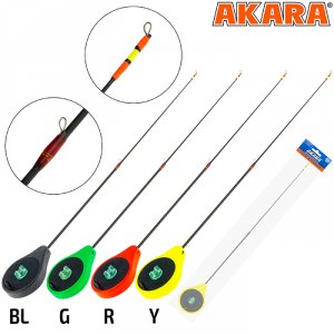 Удочка зимняя Akara SPCS жёлтая (хлыст малый полнотелый 2 кольца Hi Carbon)