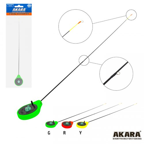 Удочка зимняя Akara Finezza UL (0,7-2,8г) Green (хлыст стеклопласт с кольцами)