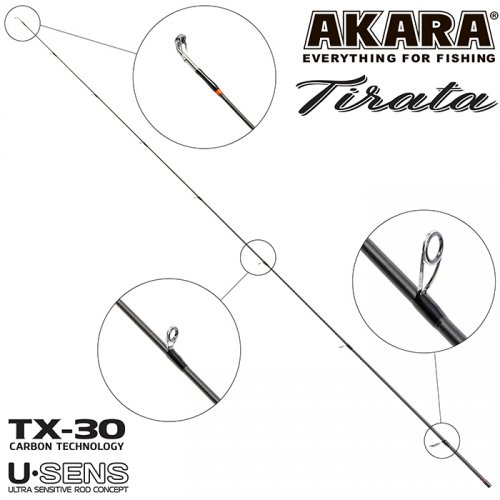 Хлыст угольный для спиннинга Akara SL1002 Tirata 702MLMF TX-30 (3,5-10,5) 2,1 м
