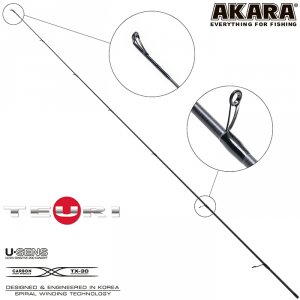 Хлыст угольный для спиннинга Akara Teuri S702L (3,5-12) 2,1 м